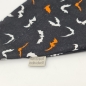 Preview: Halloween Halstuch für den Hund in schwarz mit orange / weißen Fledermäusen